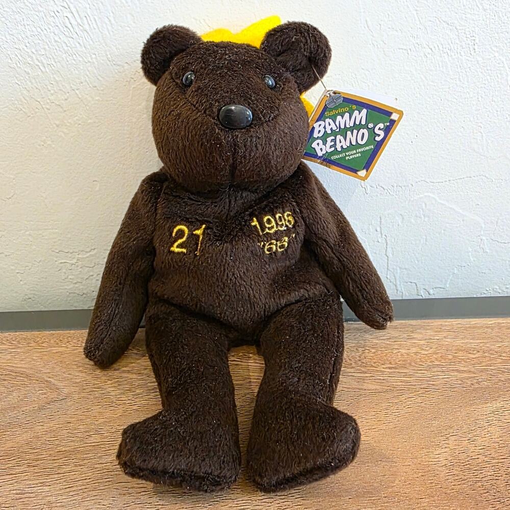 1998 Sammy Sosa Bamm Beanos Plush Bear Chicago Cubs Salvino’s NWT MLB Toy